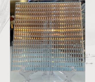 Amber Grid decorative glass sample