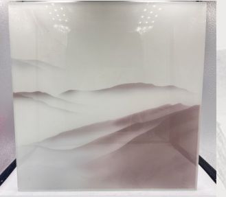 Misty Landscape decorative glass sample