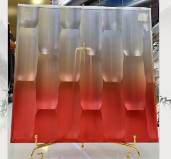 Red Relief Gradient decorative glass sample