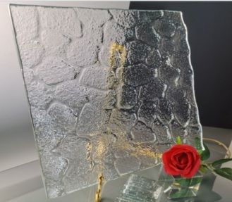 Stone-Like Relief decorative glass sample