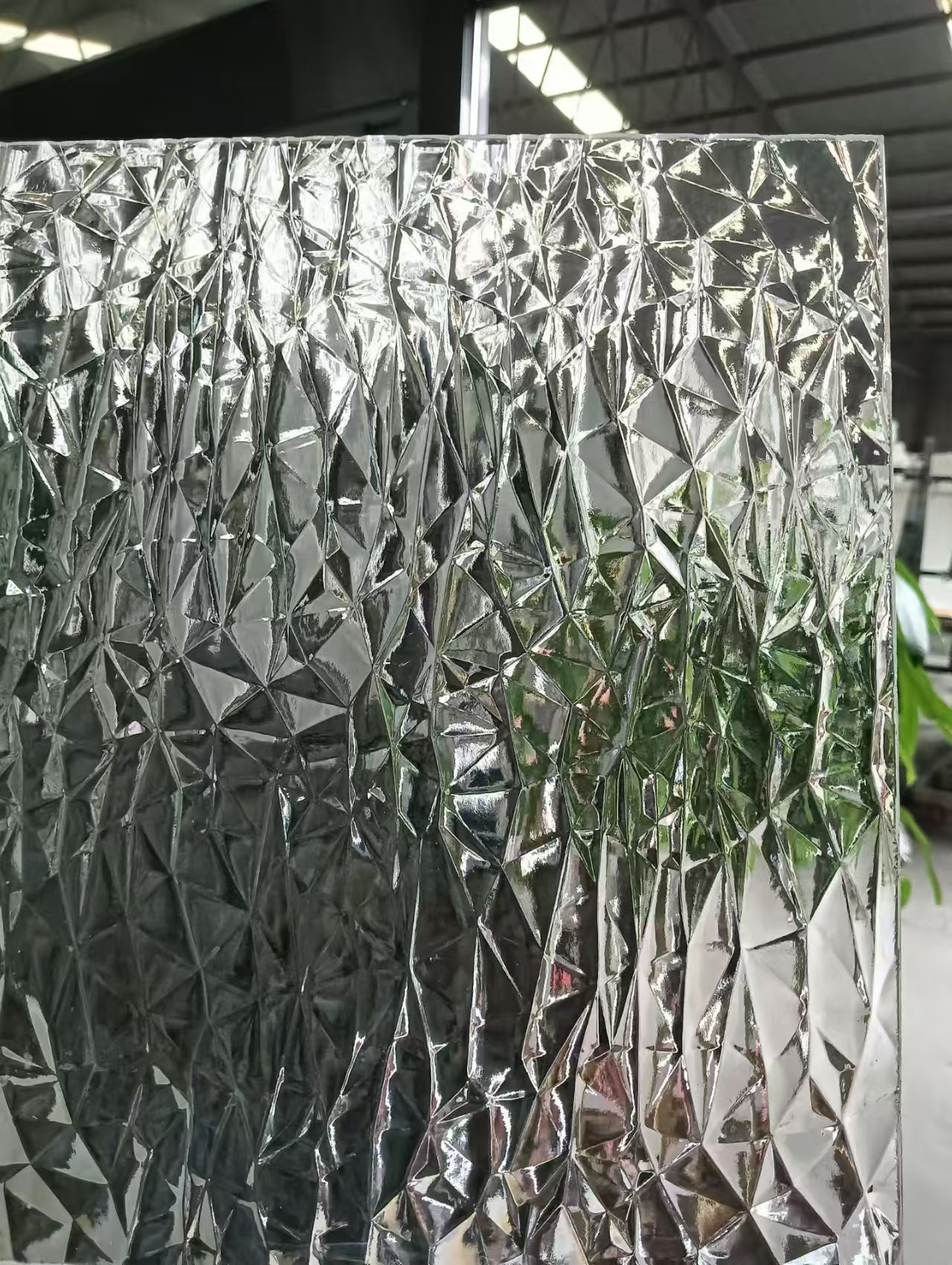Clear Sculptural Texture decorative glass sample