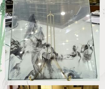 Running Horses Artwork decorative glass sample