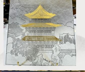 Pagoda Artwork decorative glass sample