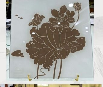Lotus Motif decorative glass sample