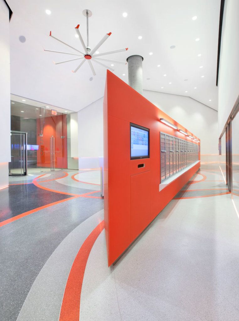 Etched and back-painted glass feature wall in a premium interior