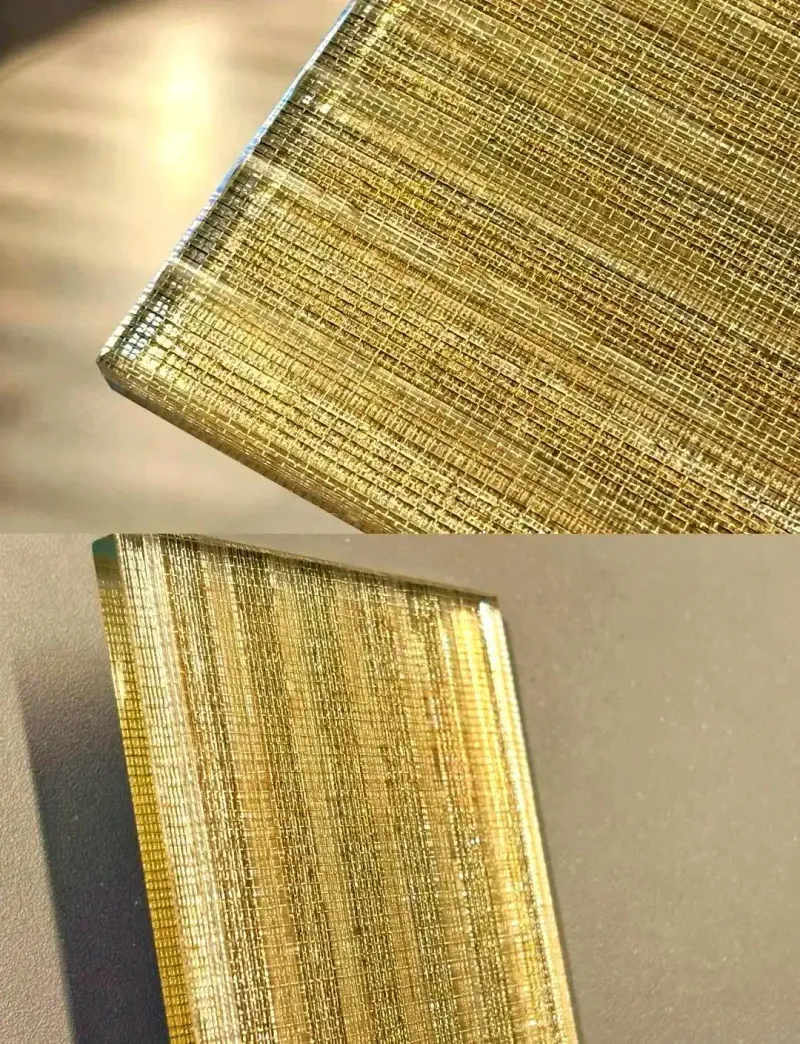 Wire, Silk & Fabric Laminated Glass collection reference DG-22-04