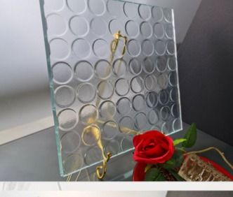 Circular Relief decorative glass sample
