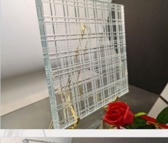 Crosshatch Grid decorative glass sample